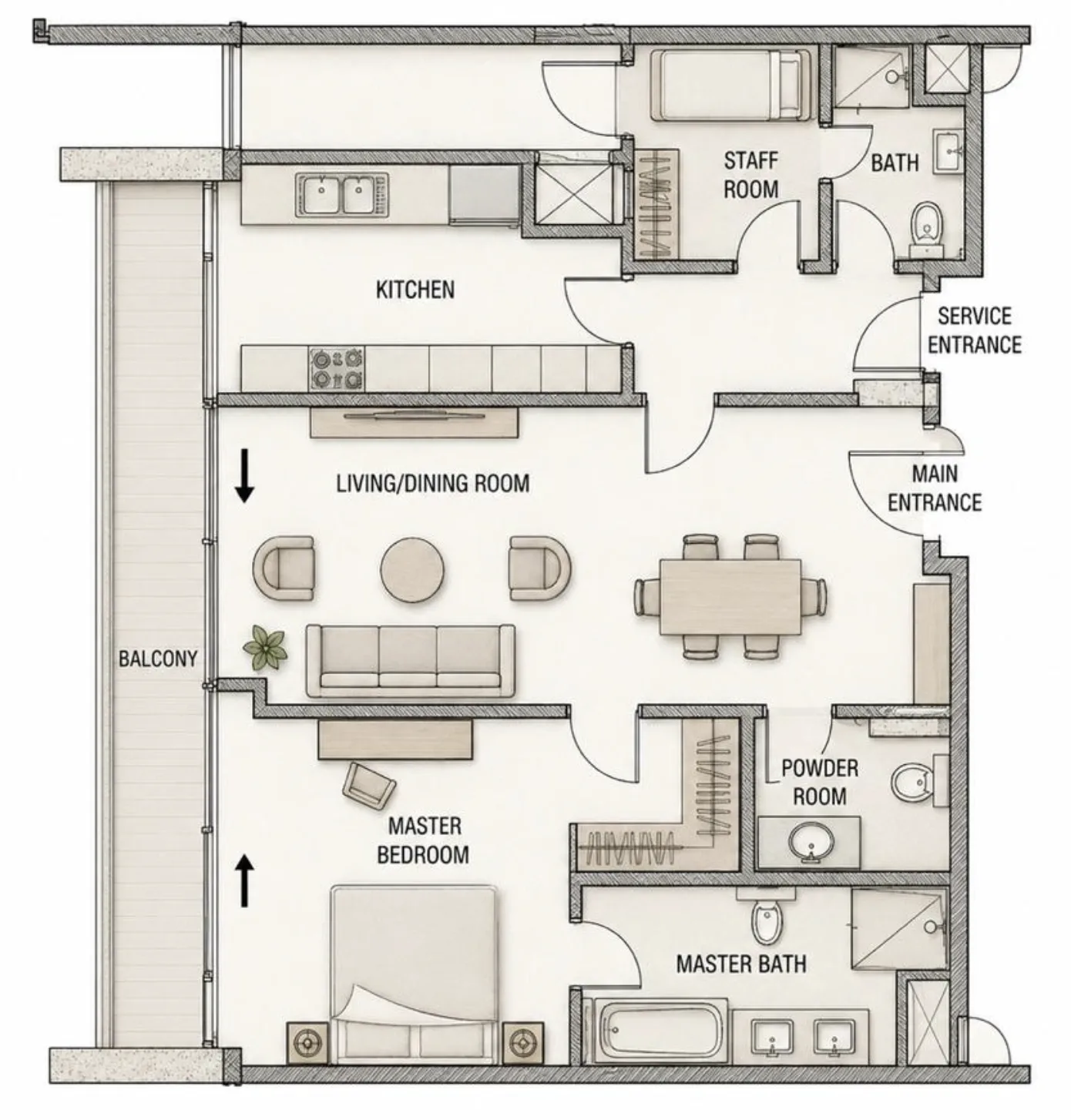 WTC Abuja 1 bedroom apartment floor plan, Abuja CBD